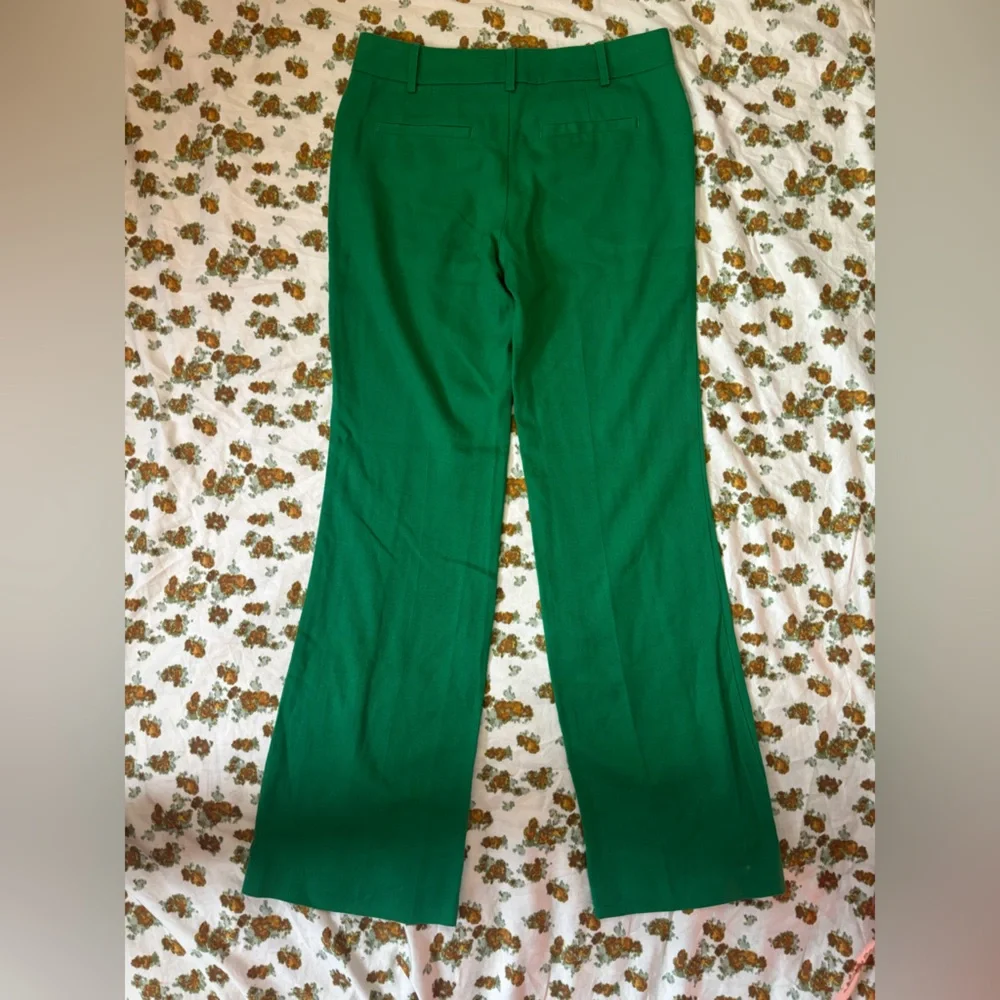 ANTHRO Elevenses the Brighton Kelly Green Linen Blend Pants Size 4 - Picture 11 of 13